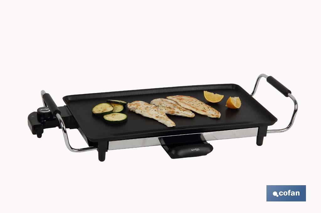 Electric grill pan | Baikal Model | Non-stick aluminium plate | Power: 2,000W | Size: 45 x 25 x 7cm - Cofan